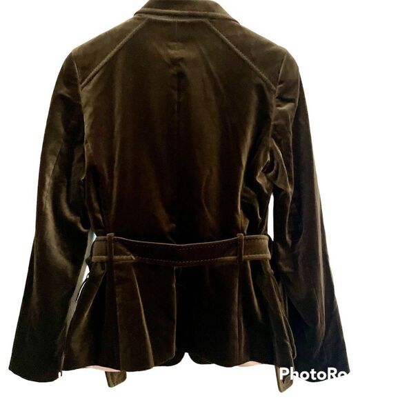Faconnable Brown Velvet Blazer with Belt - Picture 4 of 9
